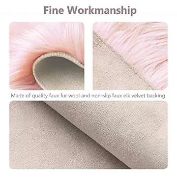 Qiodo Small Product Photo Background & Luxury Photo Props, 12 Inches Small Square Faux Fur Sheepskin Cushion Fluffy Plush Area Rug, Great for Tabletop Photography, Jewelry, Nail Art, Home Decor (Pink)