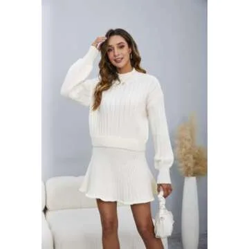 Chic Women's Sweater Skirt Set for Comfortable Style
