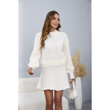 Chic Women's Sweater Skirt Set for Comfortable Style