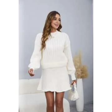 Chic Women's Sweater Skirt Set for Comfortable Style