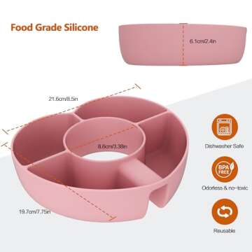 AWINNER Compatible for Stanley Cup 30 oz Snack Bowl with Handle, Reusable Silicone Accessories (Pink, 30 oz)