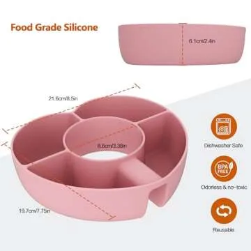 AWINNER Compatible for Stanley Cup 30 oz Snack Bowl with Handle, Reusable Silicone Accessories (Pink, 30 oz)