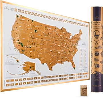 Travelization Scratch Off Map of the United States - 24" x 17" Frameable USA Scratch Map with Nation...