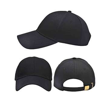 AOSMI Baseball Dad Cap Adjustable Size for Running Workouts and Outdoor Activities Black Orange Grey