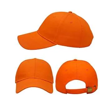 AOSMI Baseball Dad Cap Adjustable Size for Running Workouts and Outdoor Activities Black Orange Grey