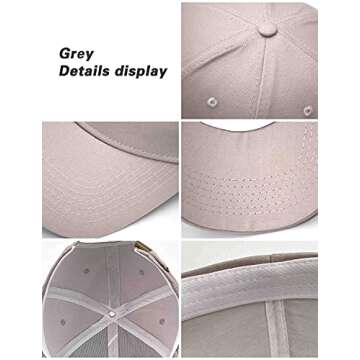 AOSMI Baseball Dad Cap Adjustable Size for Running Workouts and Outdoor Activities Black Orange Grey