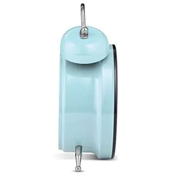 Bernhard Products Analog Alarm Clock 4" Twin Bell Light Blue Silent Non-Ticking Quartz Battery Opera...