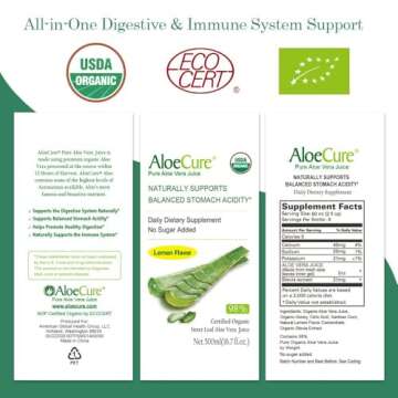 Organic Aloe Vera Juice with Lemon Flavor for Health