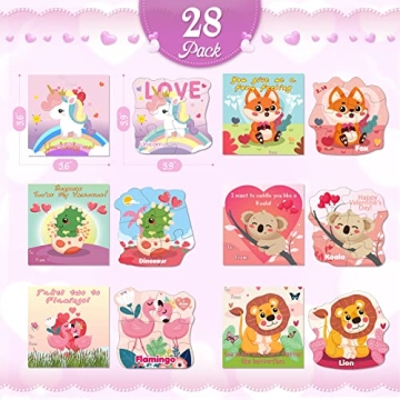 Fun Valentines Day Cards with Jigsaw Puzzles for Kids