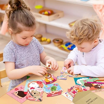 Fun Valentines Day Cards with Jigsaw Puzzles for Kids