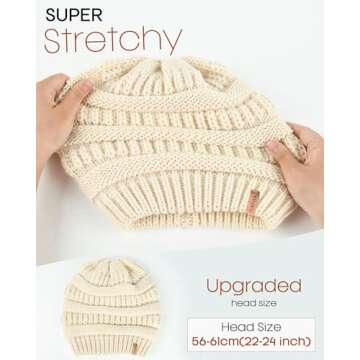 FURTALK Womens Winter Slouchy Beanie Hat Knit Warm Winter Hats for Women Soft Stretch Ski Cap Ladies Beanies