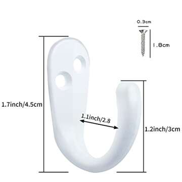 IBosins 15PCS Durable Coat Hooks for Home Organization