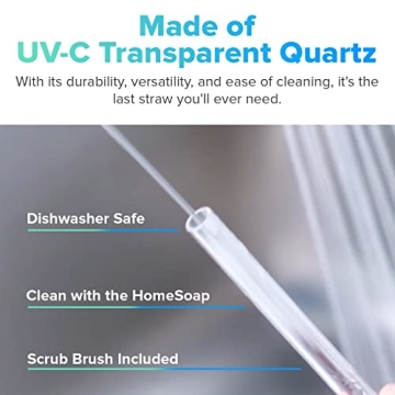 PhoneSoap Last Straw 12" Long Durable Quartz Drinking Straws