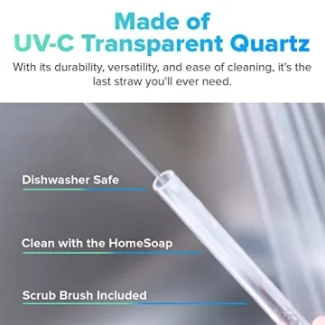 PhoneSoap Last Straw 12" Long Durable Quartz Drinking Straws