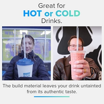 PhoneSoap Last Straw 12" Long Durable Quartz Drinking Straws