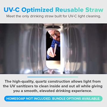 PhoneSoap Last Straw 12" Long Durable Quartz Drinking Straws