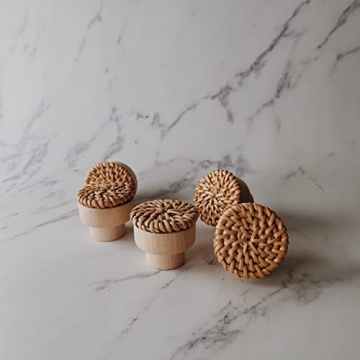 Stylish BOHOIFY 6pc Rattan Knobs for Home Decor