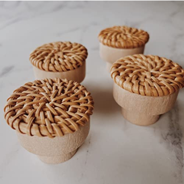 Stylish BOHOIFY 6pc Rattan Knobs for Home Decor