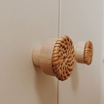 Stylish BOHOIFY 6pc Rattan Knobs for Home Decor