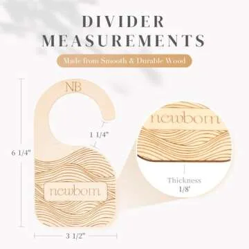 Whitluck's Wooden Baby Closet Dividers - 8-Pack Double-Sided Hangers for Organizing Baby Clothes fro...