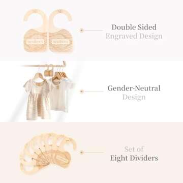 Whitluck's Wooden Closet Dividers for Baby Clothes Organization