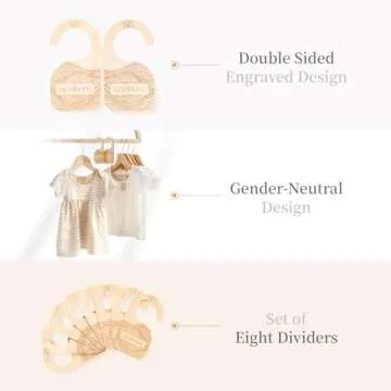 Whitluck's Wooden Closet Dividers for Baby Clothes Organization