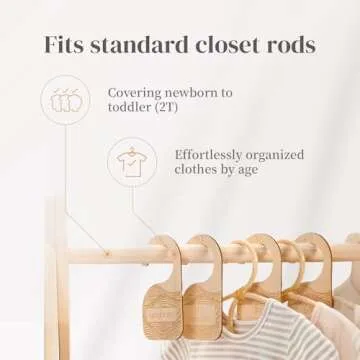 Whitluck's Wooden Closet Dividers for Baby Clothes Organization
