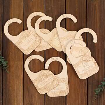 Whitluck's Wooden Closet Dividers for Baby Clothes Organization