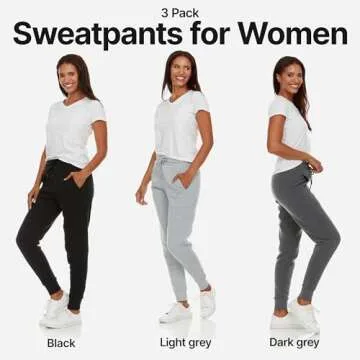 BottomLine 3 Pack Sweatpants Women, Comfortable Womens Sweatpants, Fleece Womens Joggers (Available ...