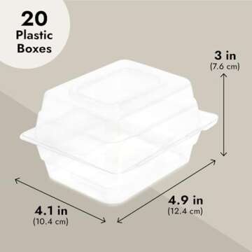 Bright Creations 20-Pack Clear Plastic Corsage Boxes for Flowers, Weddings, and Proms (4.9 x 4.1 x 3 In) - Corsage Box