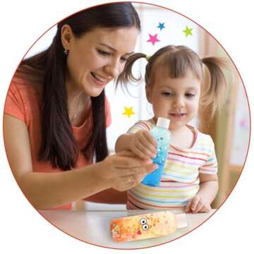 VMNlooking Sensory Bottles Kits Supplies Sensory Toys for Toddlers1-3, Calm Down Corner Supplies with Glitter,2 Fun Containers and Fun Stickers& More(L)