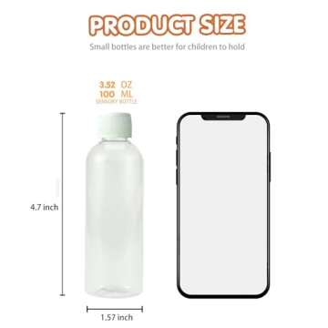 VMNlooking Sensory Bottles Kits Supplies Sensory Toys for Toddlers1-3, Calm Down Corner Supplies with Glitter,2 Fun Containers and Fun Stickers& More(L)