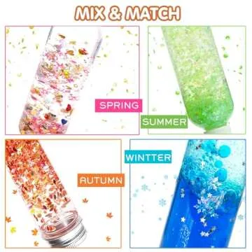 VMNlooking Sensory Bottles Kits Supplies Sensory Toys for Toddlers1-3, Calm Down Corner Supplies with Glitter,2 Fun Containers and Fun Stickers& More(L)