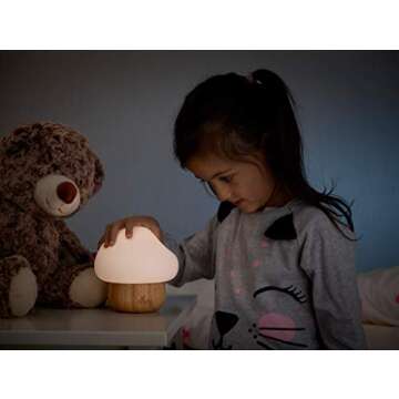 Neeny Night Light for Kids – Silicone & Wood Nightlight for Nursery Decor - 16 Color Remote Contro...