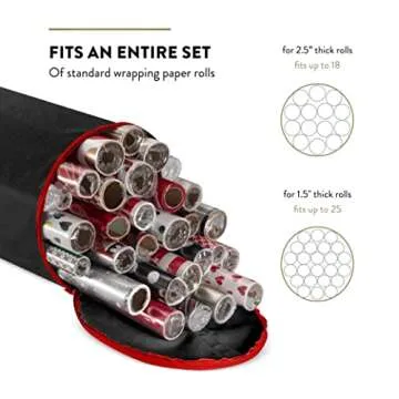 Zober Gift Wrap Organizer - Holds 20 Rolls & More