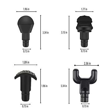 KOFOHO Massage Gun Head, 12 Packs Replaceable Massager Heads Attachment Helps Relieve Muscle Soreness and Stiffness (Black-12 Head)