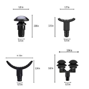 KOFOHO Massage Gun Head, 12 Packs Replaceable Massager Heads Attachment Helps Relieve Muscle Soreness and Stiffness (Black-12 Head)