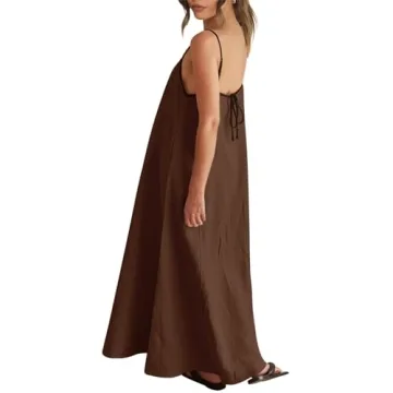 Shy Velvet Summer Linen Maxi Dress with Pockets