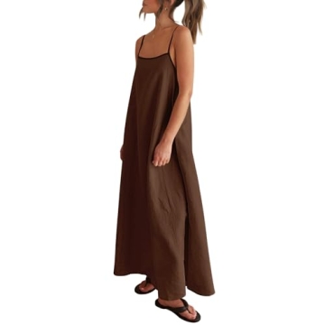Shy Velvet Summer Linen Maxi Dress with Pockets