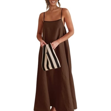 Shy Velvet Summer Linen Maxi Dress with Pockets