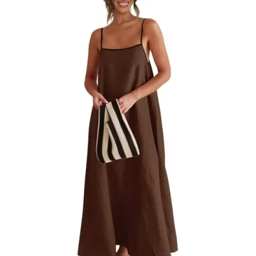 Shy Velvet Summer Linen Maxi Dress with Pockets