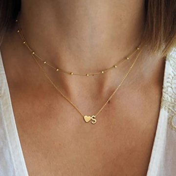 Glimmerst Personalized Initial Necklace 18K Gold Plated