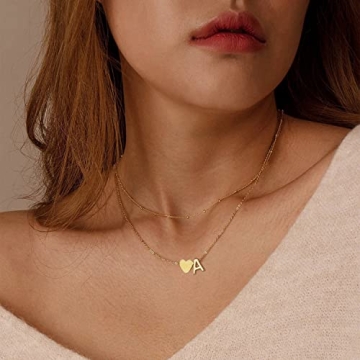 Glimmerst Personalized Initial Necklace 18K Gold Plated
