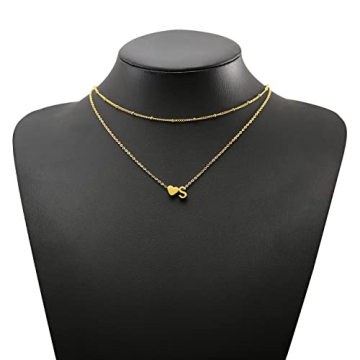 Glimmerst Personalized Initial Necklace 18K Gold Plated