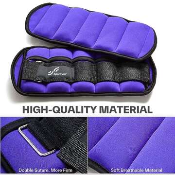 Sportneer Adjustable Ankle Wrist Weights for Men Women Kids, Adjustable Leg & Cuff Weight Straps for Fitness, Walking, Running, Aerobics, Yoga, Gym, Workout | 0.5-2 lbs Each Ankle, 1 Pair 1-4 lbs