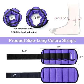 Sportneer Adjustable Ankle Wrist Weights for Men Women Kids, Adjustable Leg & Cuff Weight Straps for Fitness, Walking, Running, Aerobics, Yoga, Gym, Workout | 0.5-2 lbs Each Ankle, 1 Pair 1-4 lbs
