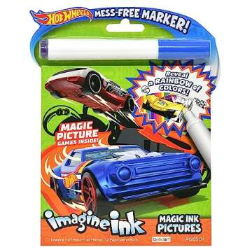 Bendon Coloring and Activity Book Imagine Ink, Mess Free (Hot Wheels)