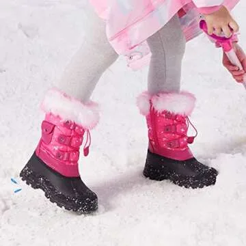 DREAM PAIRS Kids Snow Boots - Water-Resistant & Cozy