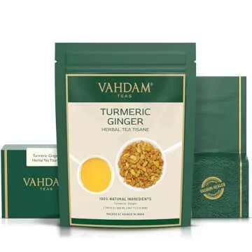 VAHDAM Turmeric Ginger Herbal Tea - Caffeine Free Delight