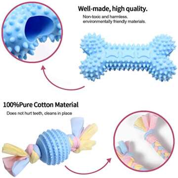 CAMITER 7pcs Colorful Dog Chew Toys Set for Puppies